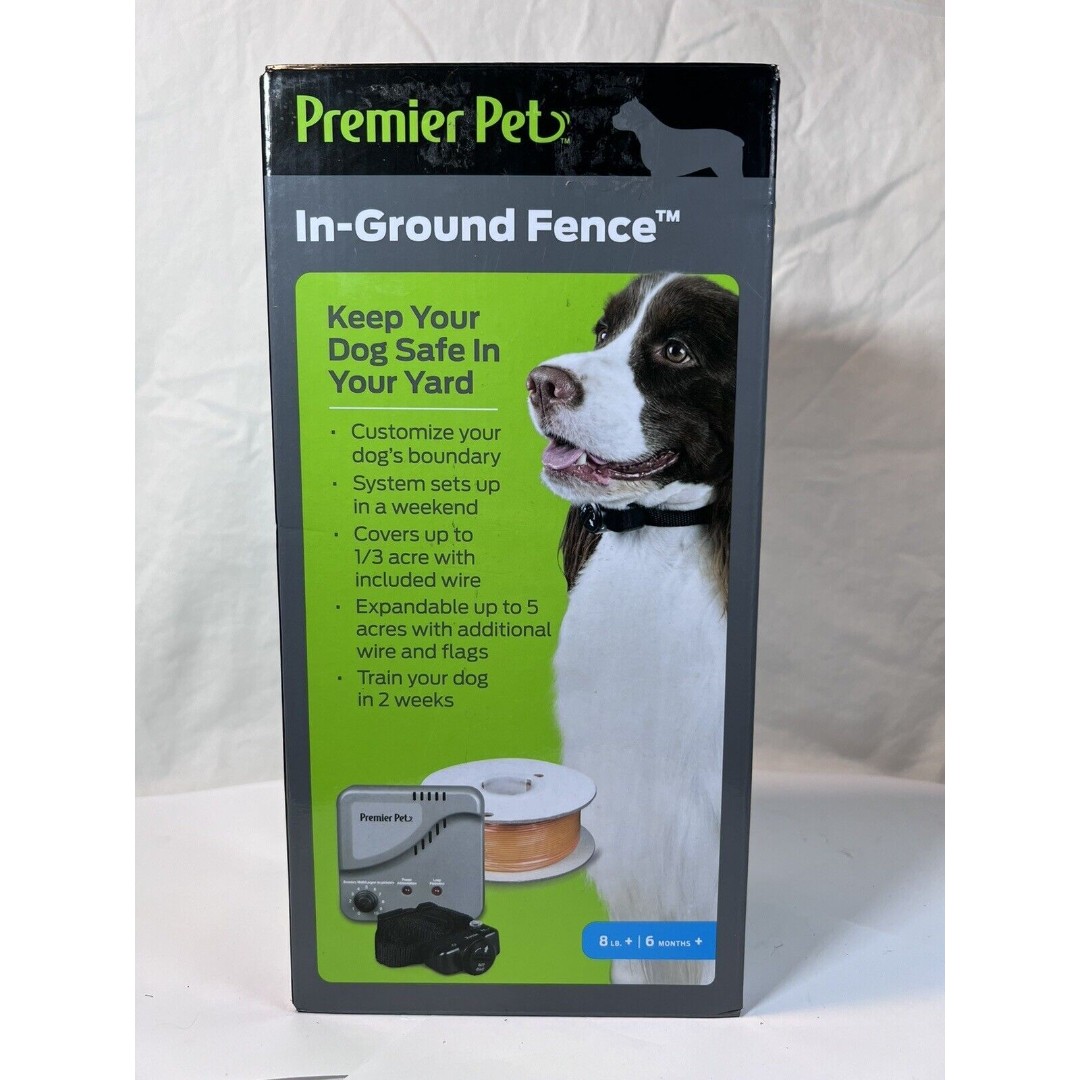 Premier Pet In-Ground Fence Kit w/ Receiver Collar Black