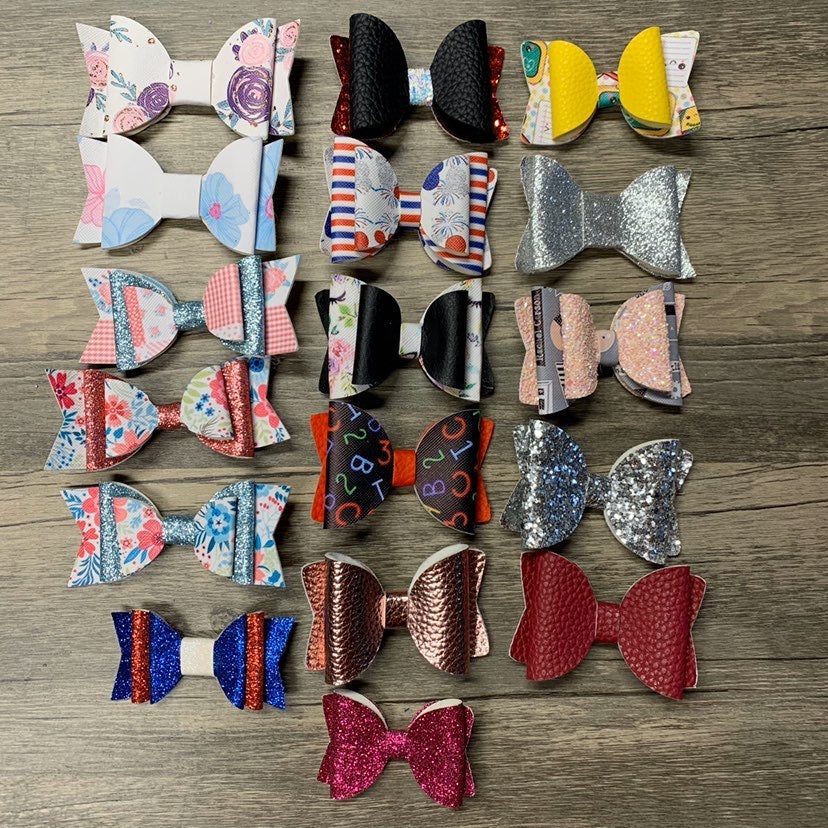 Lot of Faux Leather Girls Bows