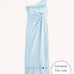 Abercrombie & Fitch One-Shoulder Satin Knotted Midi blue Dress Wedding party