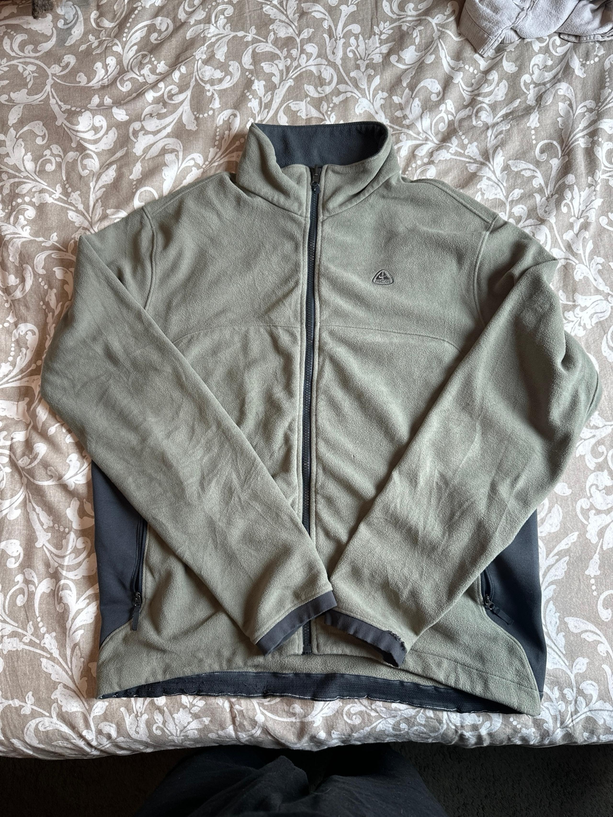 ACG Tech Fleece Pile Jacket Black Full Zip Outerwear Green Men’s XL - Nike