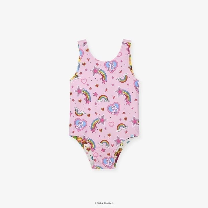 NWT Posh Peanut Barbie Star Power Girls Reversible One Piece Bathing Suit Size 2
