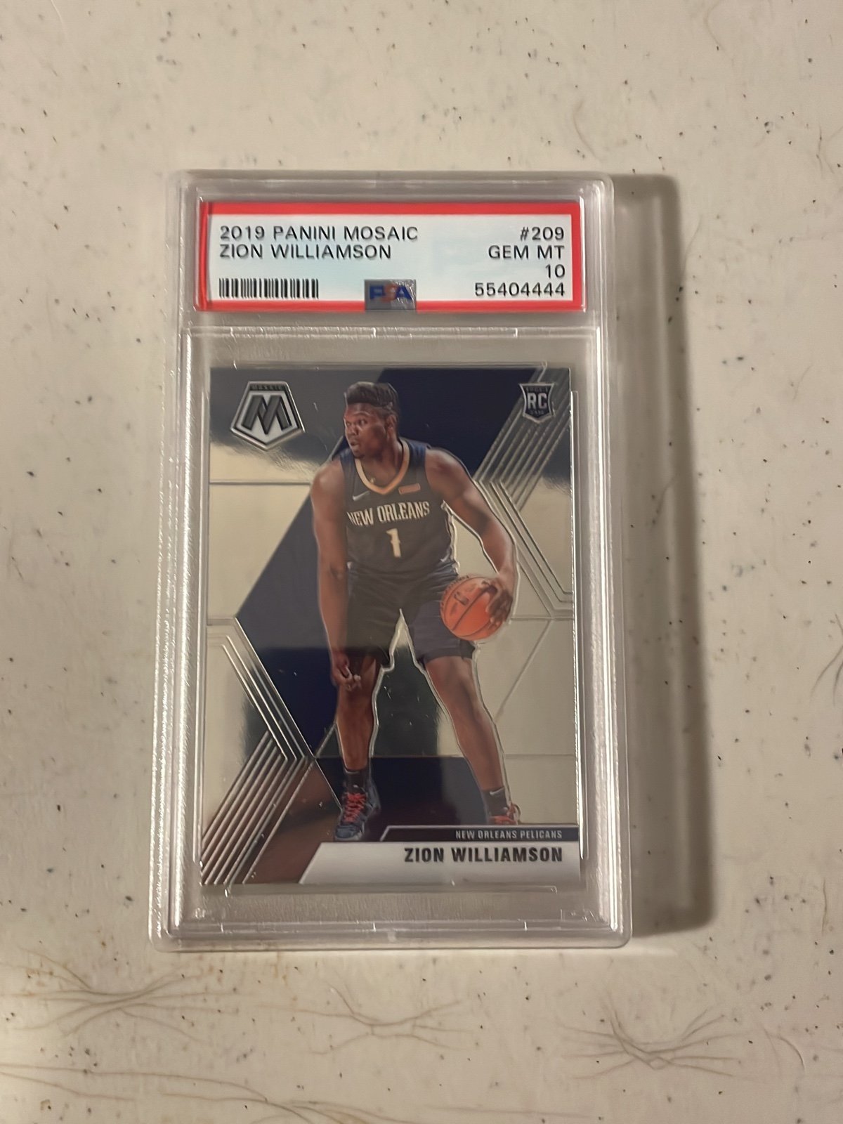 2019-20 Mosaic Zion Williamson RC #209 PSA 10 GEM Mint Pelicans Rookie Card