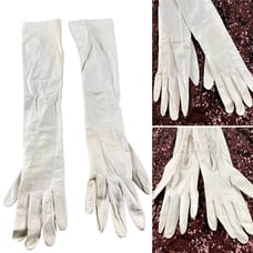 Vintage Chevreau Ivory Opera Gloves Size 7 1/2