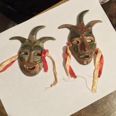 Vtg Solid Brass Theater Drama Tragedy Mask Wall Décor 3” free shipping