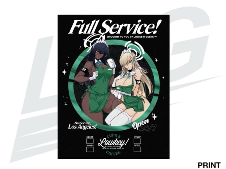 Lowkey Geeks Cups & Coffee Asuna & Karin Print