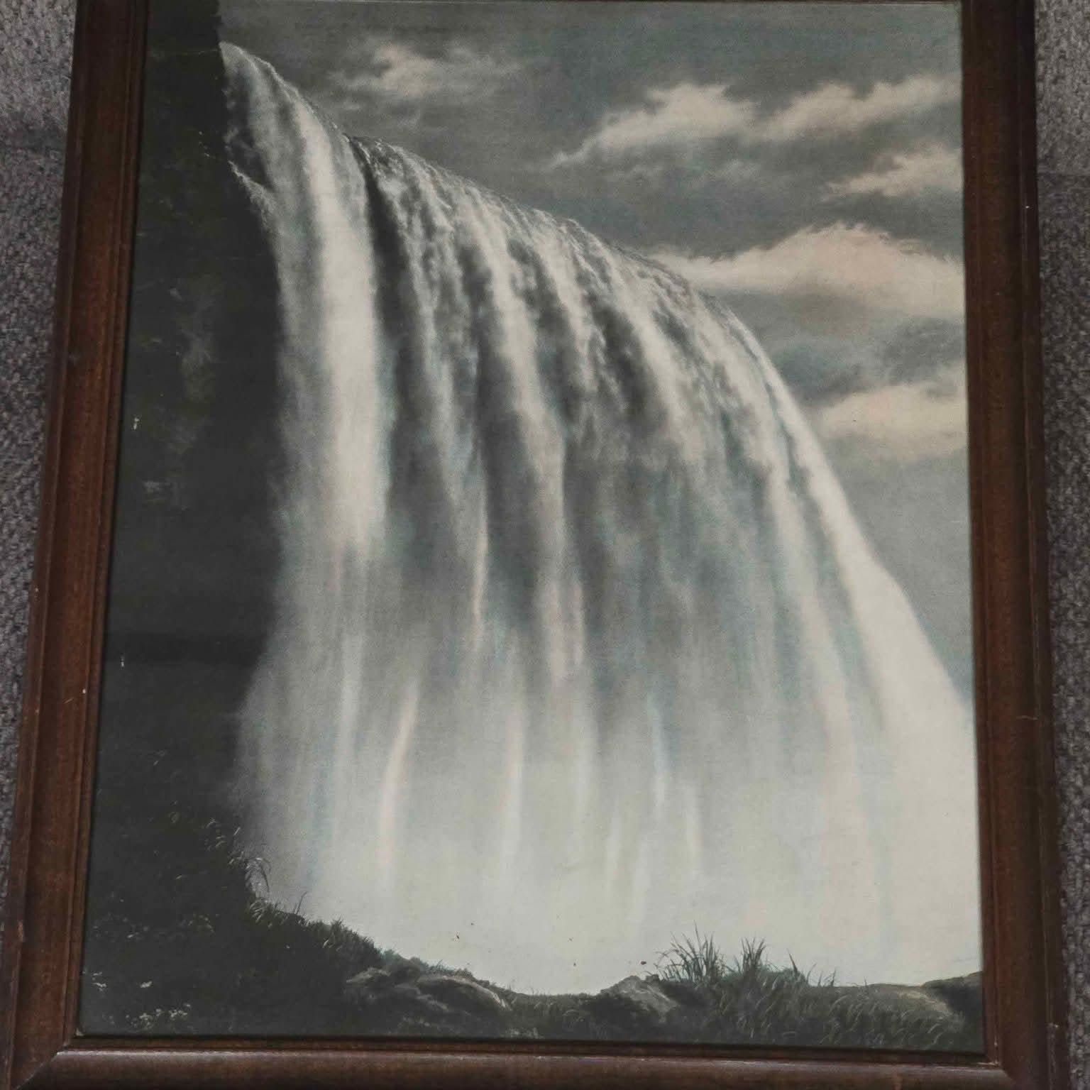 Rare 1920s Framed Niagara Falls Photograph - Stunning Vintage Black and White