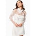 ELLIATT Damaris 3D Bead Mesh Mini Dress White Bridal Bachelorette size S NWT