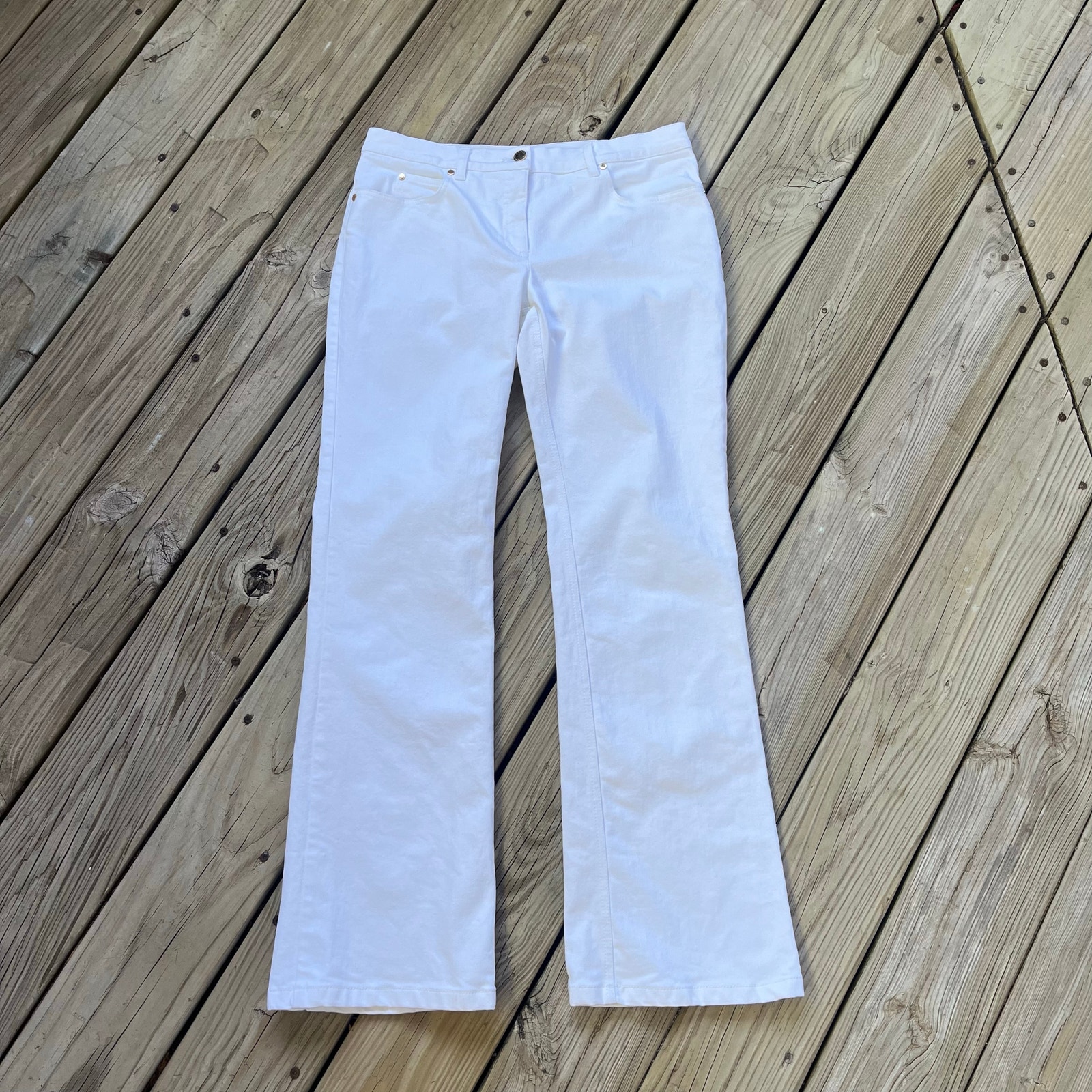 Michael Kors Women's White Flare Leg Jeans Size 8