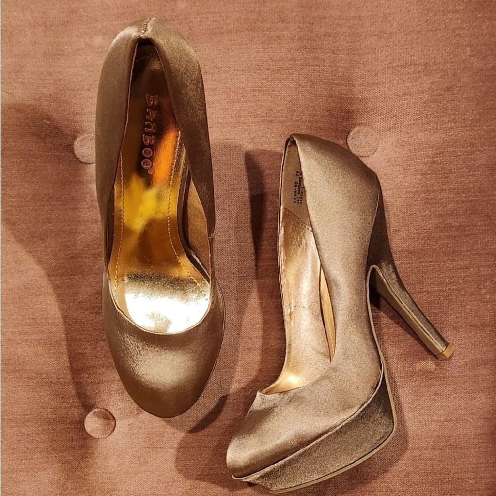 Bamboo Satin Platform Heels
