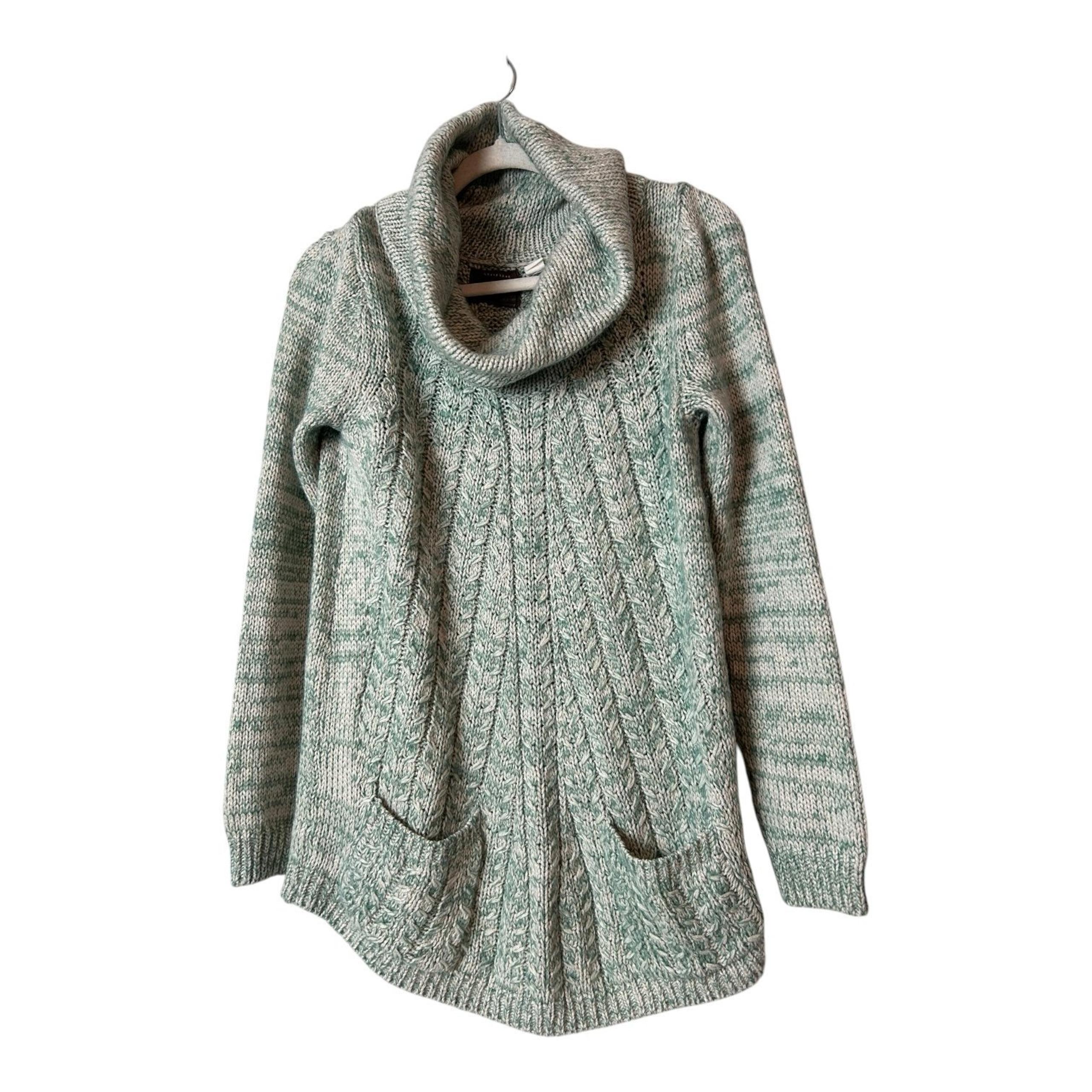 Anthropologie Guinevere wool mohair blend Cable knit Cowl neck Sweater size M