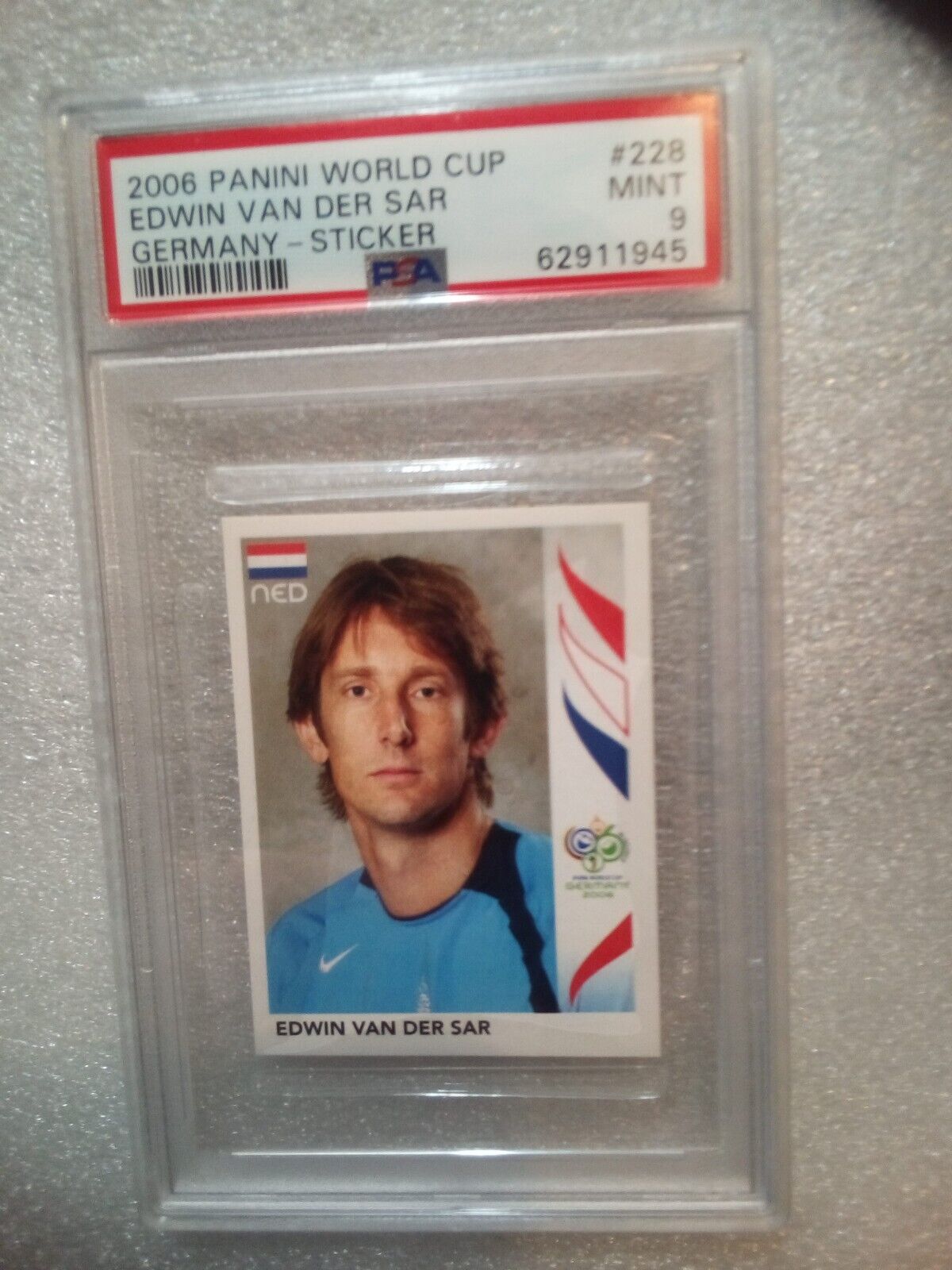 POP 2 2006 Panini WORLD CUP Germany Sticker EDWIN VAN DER SAR #228 PSA 9 MINT