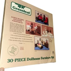 New Greenleaf Vintage 30 Piece Wooden Dollhouse Furniture Kit 1 =1' Scale