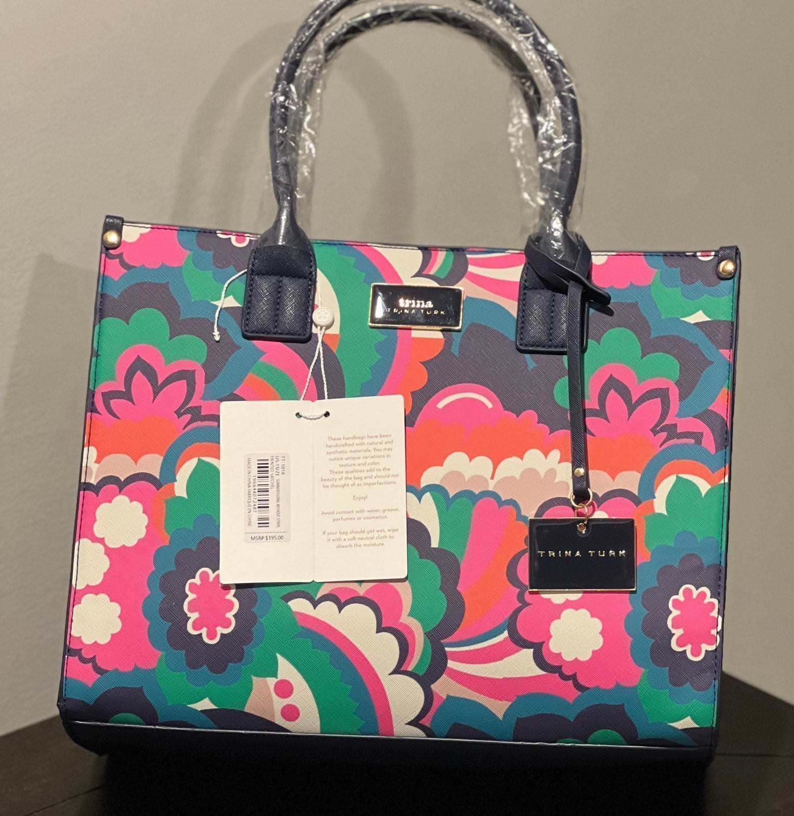 Trina Turk Printed Satchel “Summer Floral without Stripe”! BNWT!!