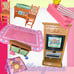 Fisher price loving family TV LOT rugs tub table chairs kitchen EVERYTHING SHOWN