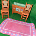 Fisher price loving family TV LOT rugs tub table chairs kitchen EVERYTHING SHOWN