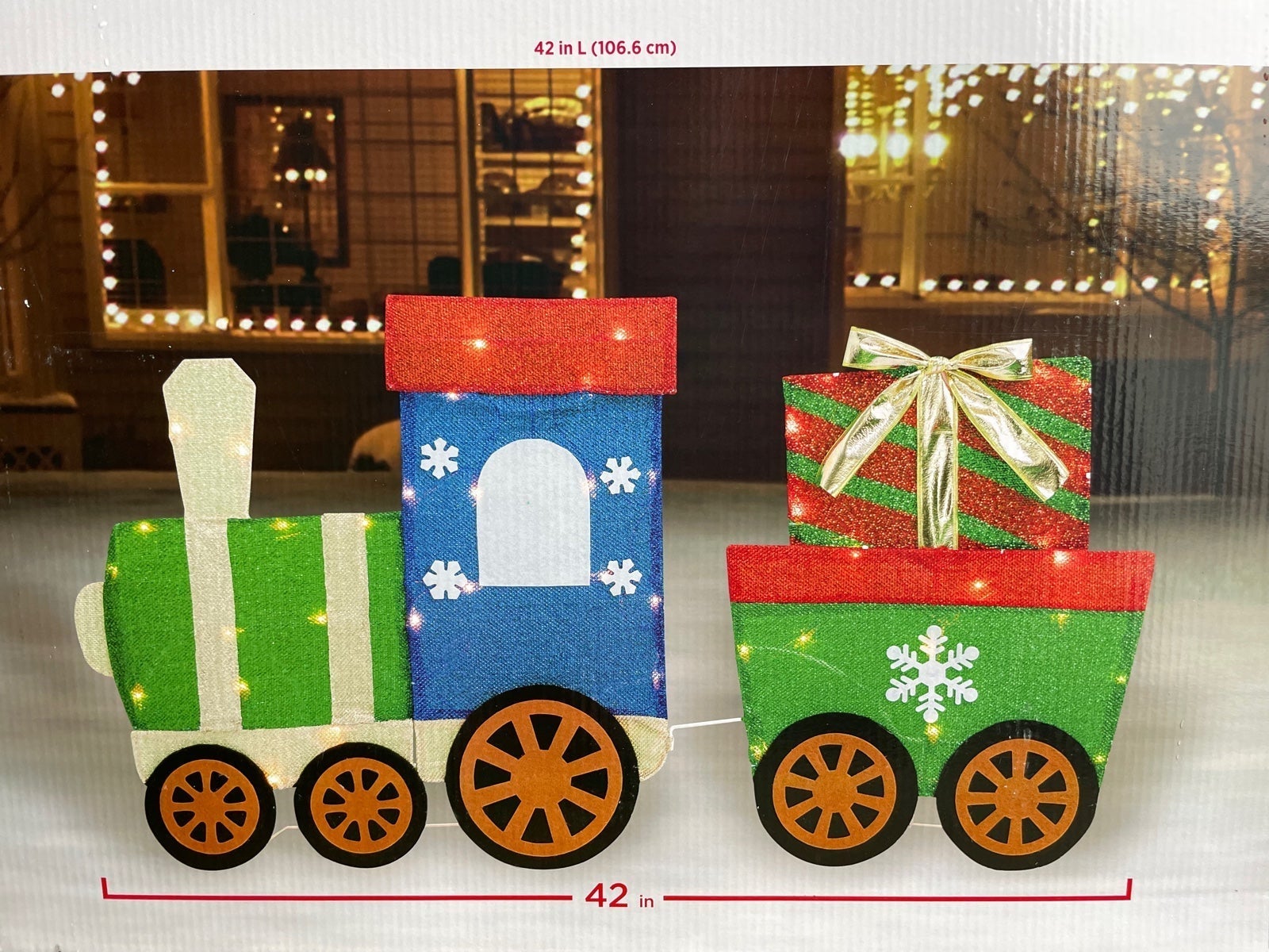 NIB Light Up 42” Choo choo Train With Presents Yard Decor