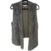 CAbi Shaggy Faux Fur Knit Vest Alpaca Mohair Blend