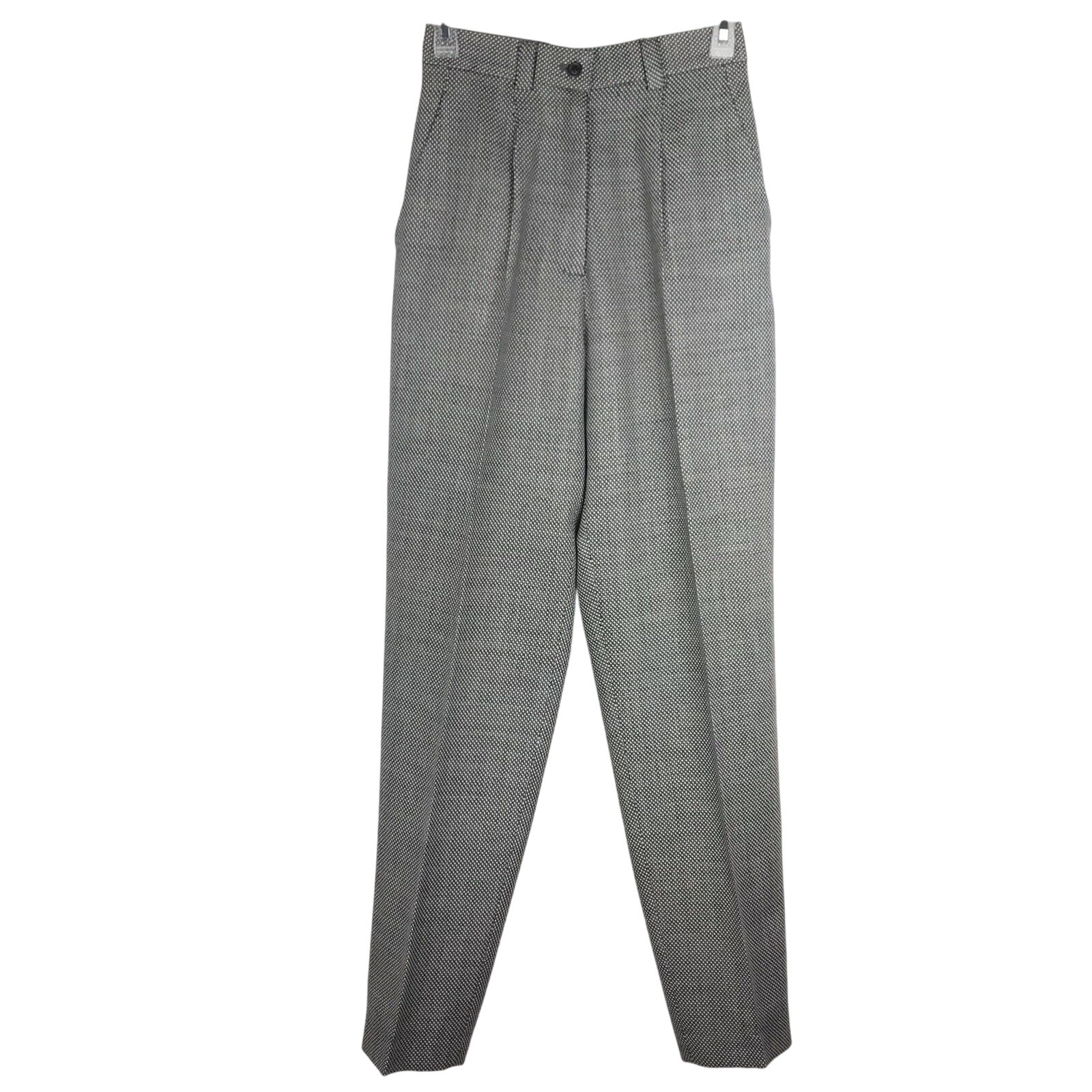 Vintage J.Crew Wool Dress Pants High Rise Tapered Leg Houndstooth Lined Size 6