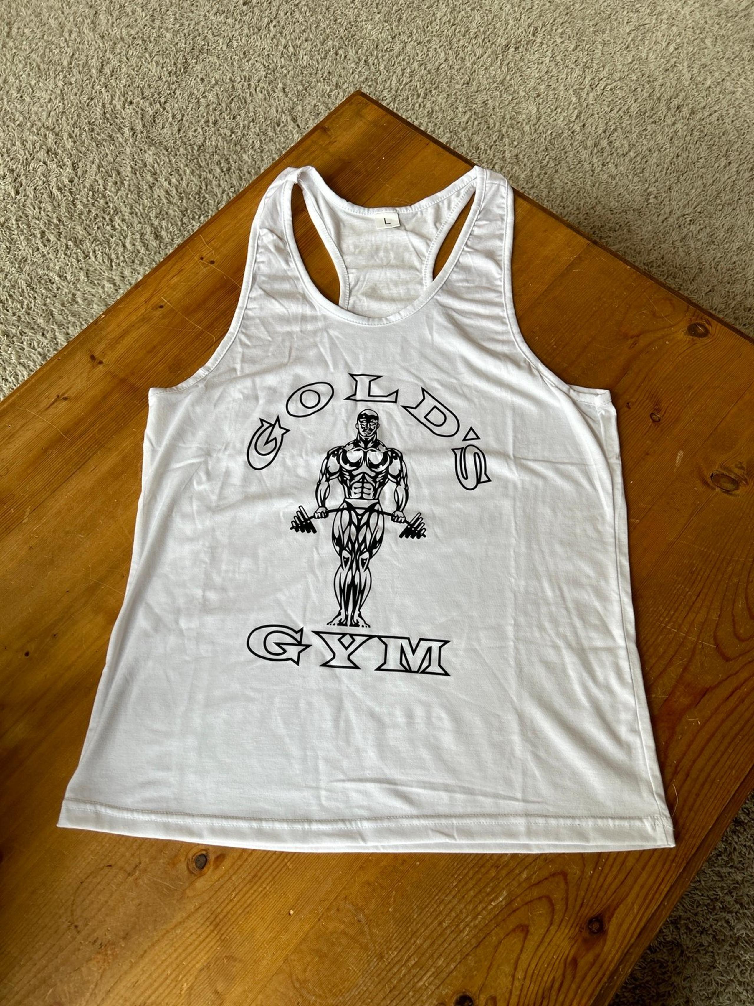 New Gold’s Gym White Stringer Tank Top - Men’s Size Large