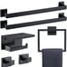 6-Piece Black Bathroom Hardware Set 23.6 Inch