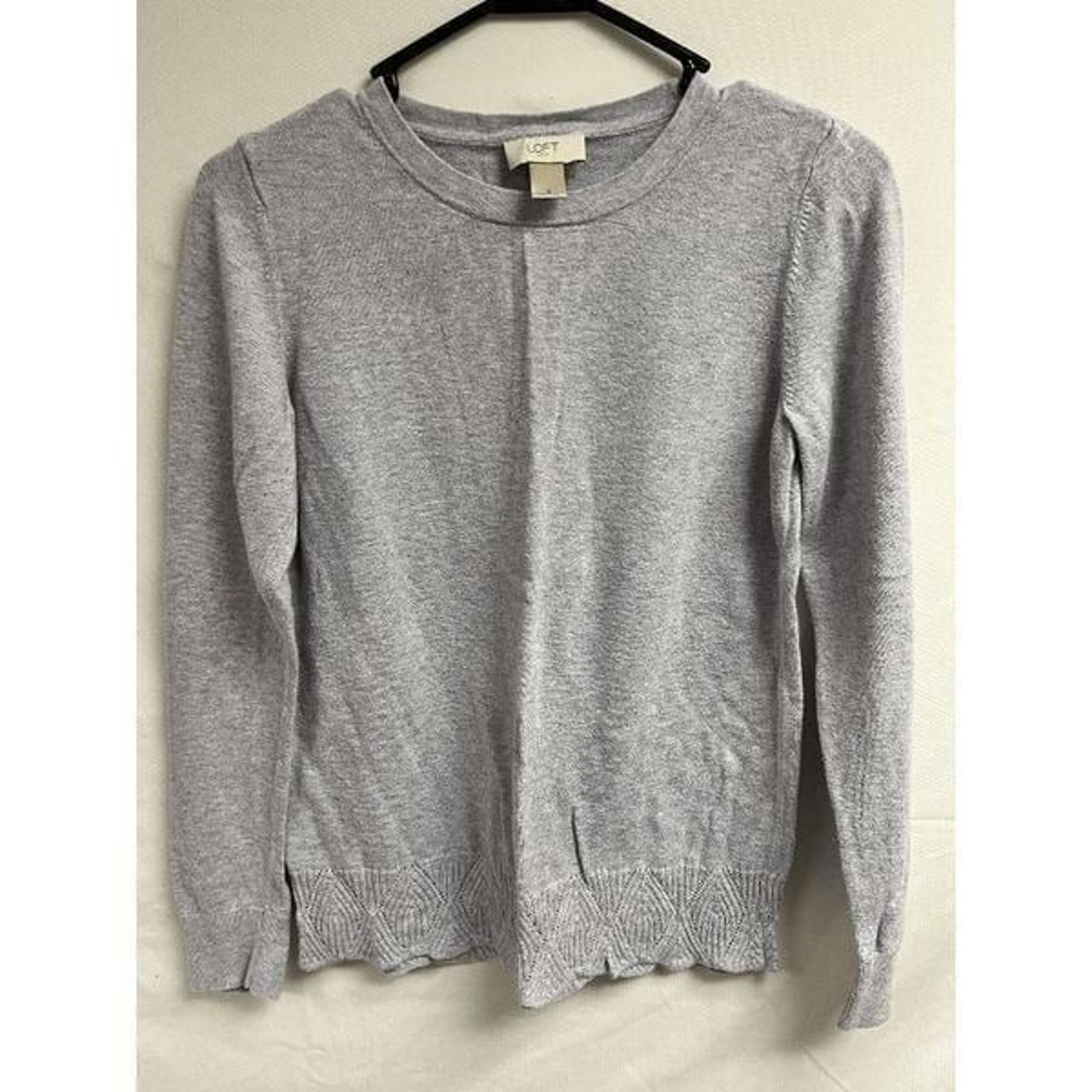 Loft Outlet Womens Pullover Crew neck Relaxed fit Sweatshirt Gray Sz Small