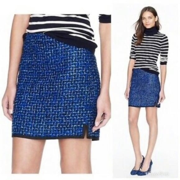J.Crew Blue Tweed Mini Skirt