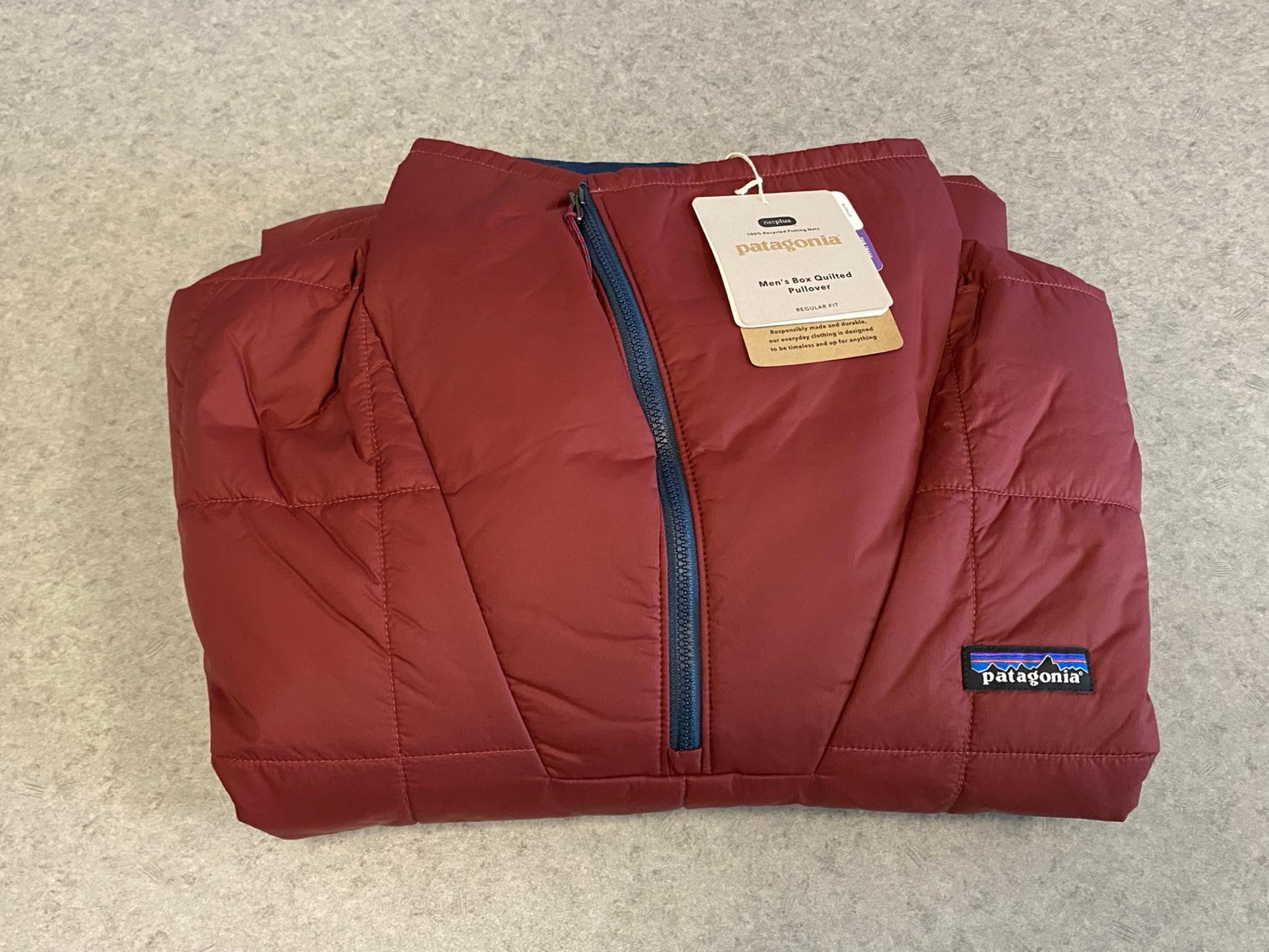 Patagonia Box Quilted 1/4 Zip Pullover Jacket Sequoia Red—Men's 3XL