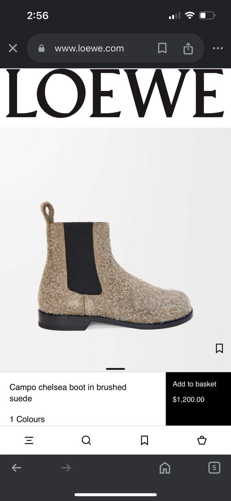 Loewe campo Chelsea boot in brushed suede 39