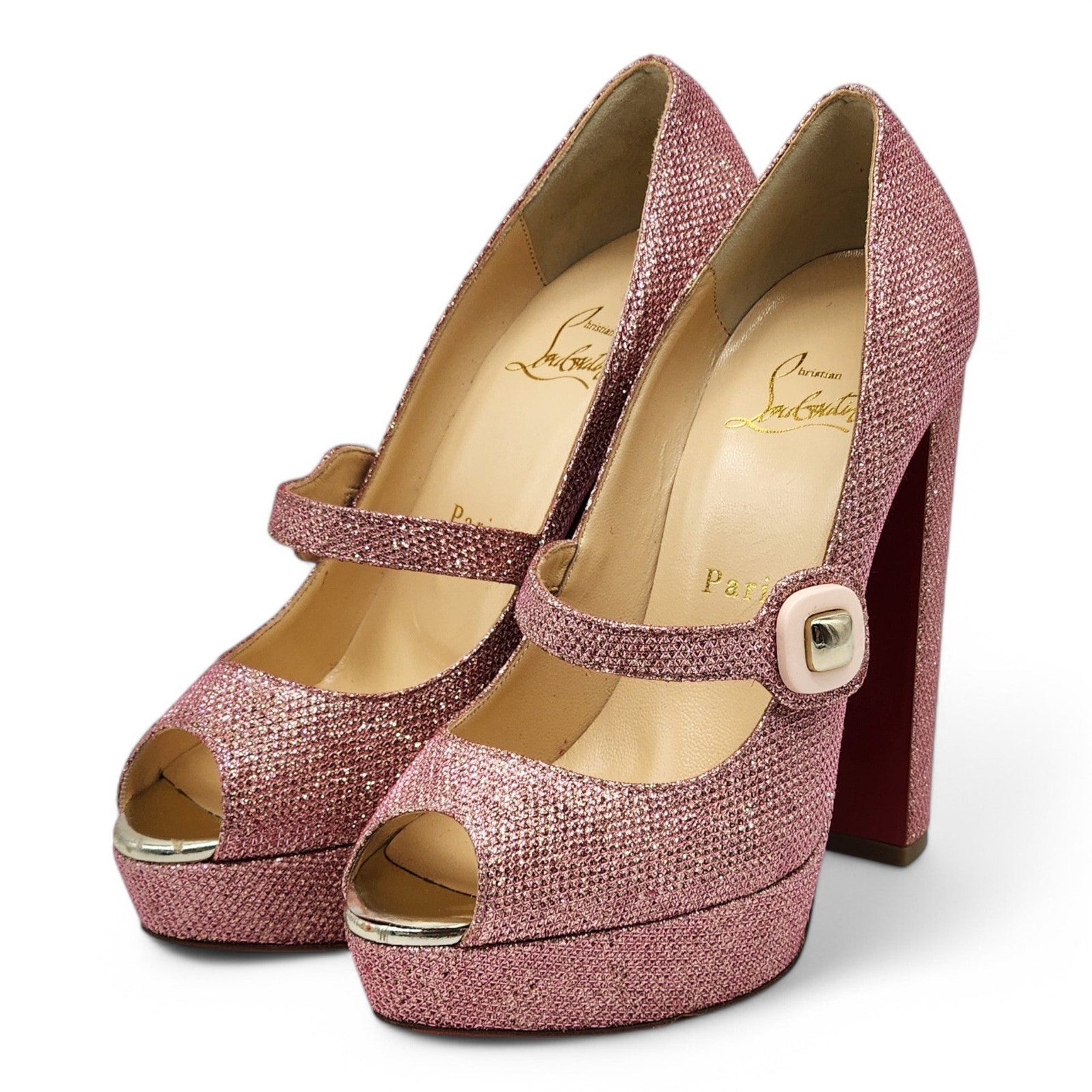 Christian Louboutin Bibibop Platform Peep Toe Pumps 140 - Pink 38 7.5US 895 NWB