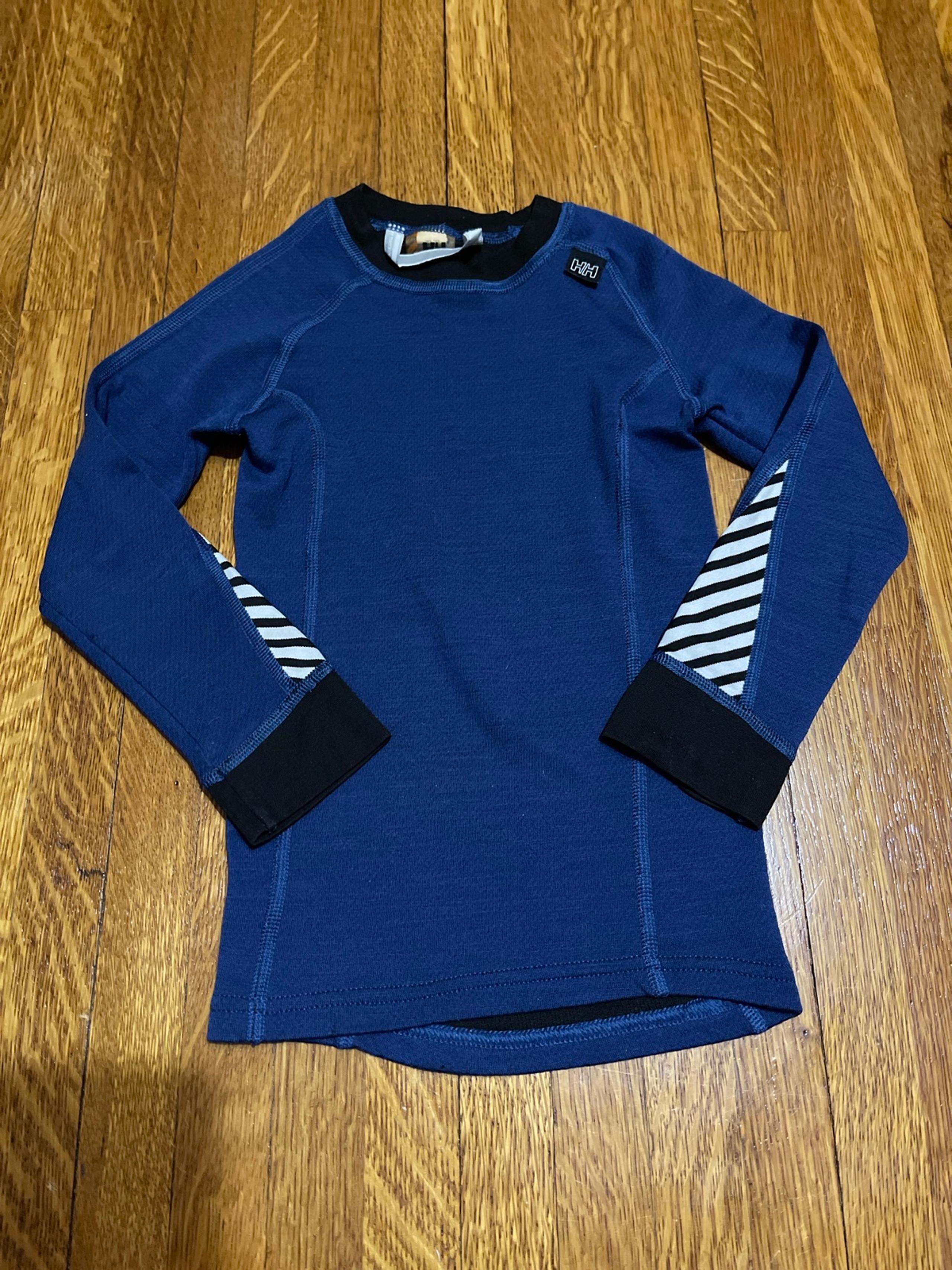 HH Helly Hansen long sleeve merino wool blend shirt blue 110 5T