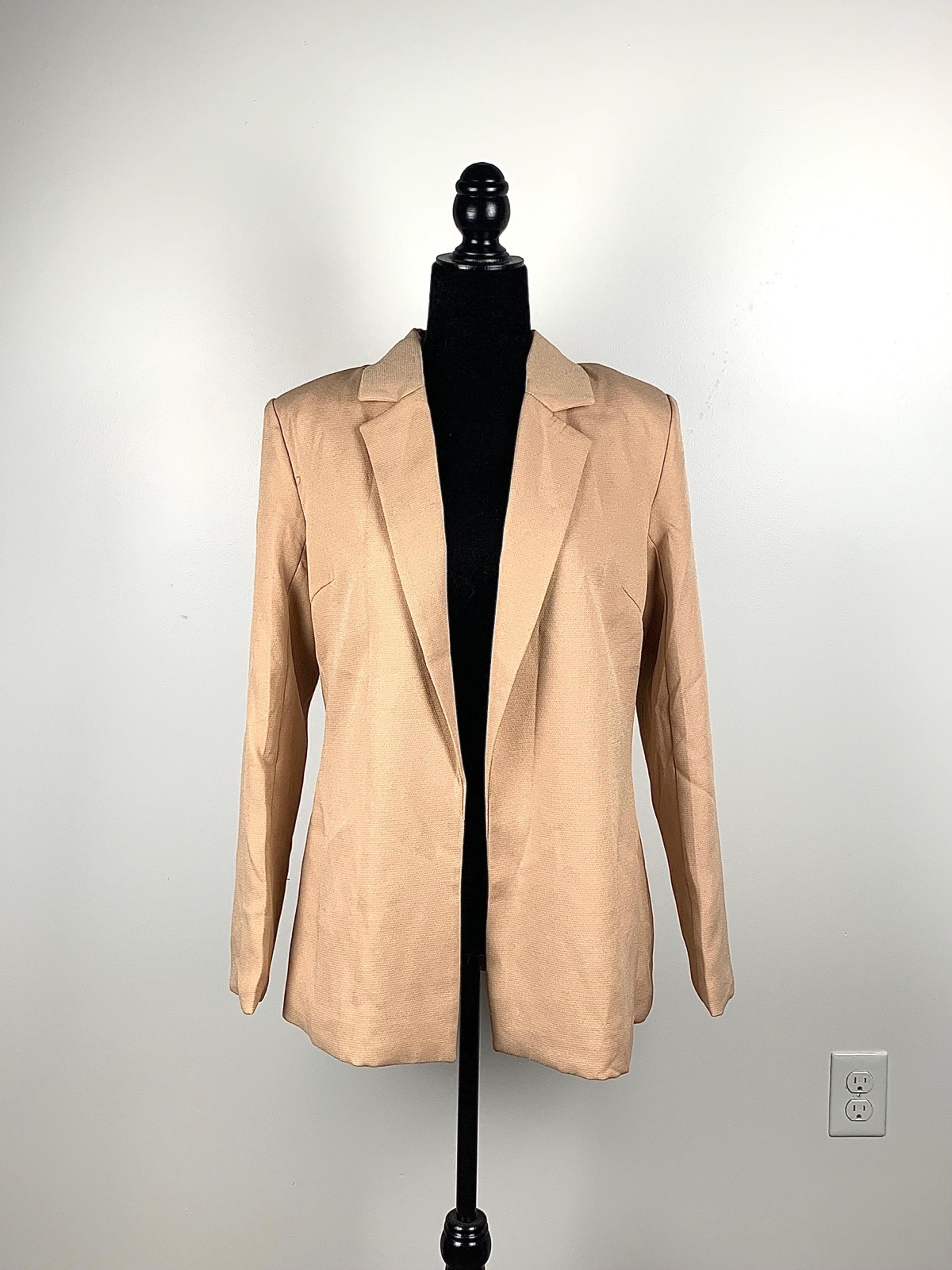 Women’s NEW Nude/Tan/Beige Long Sleeve Blazer Jacket, SZ: 6 - Missguided