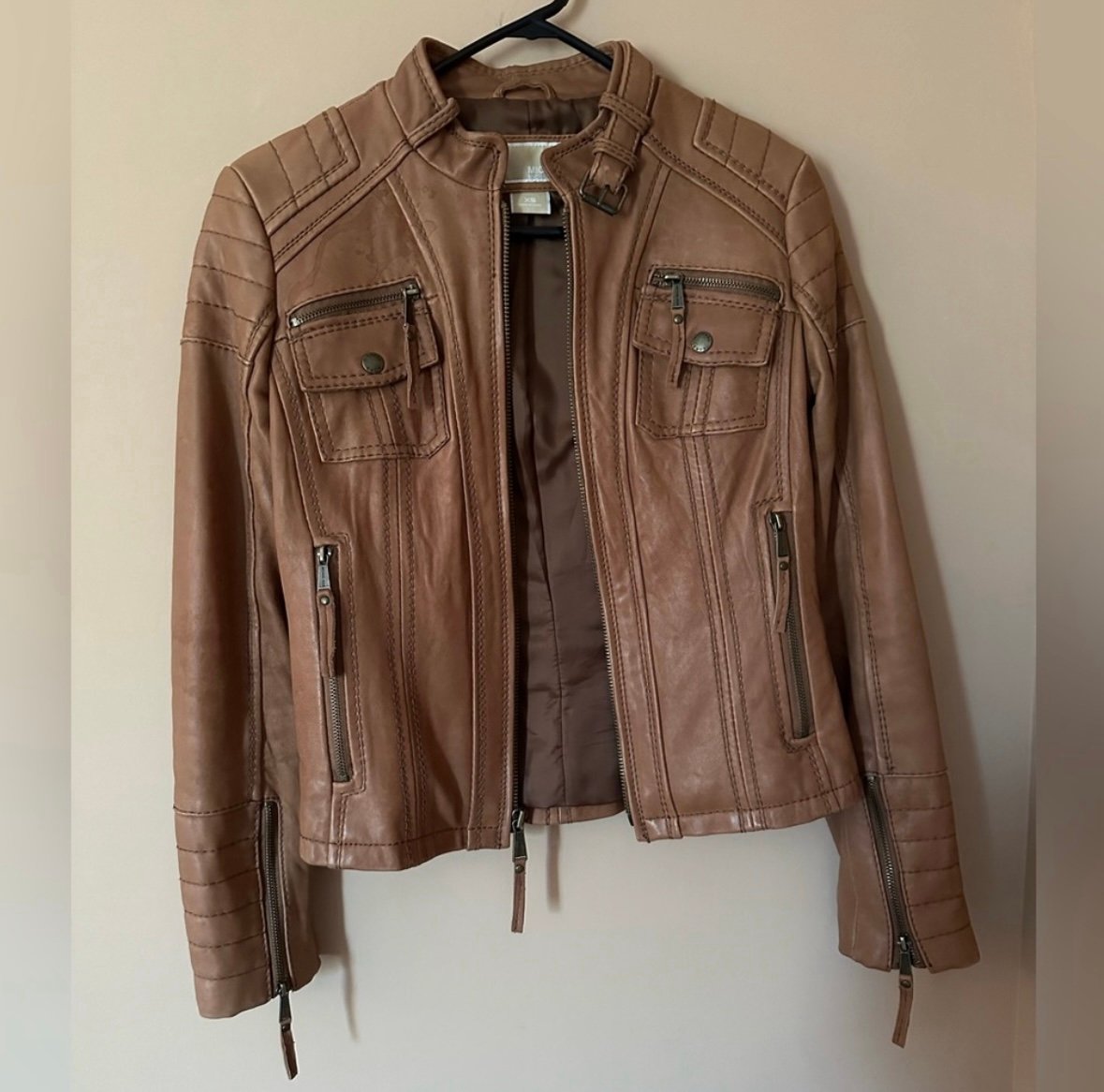 Michael Kors Brown Leather Jacket