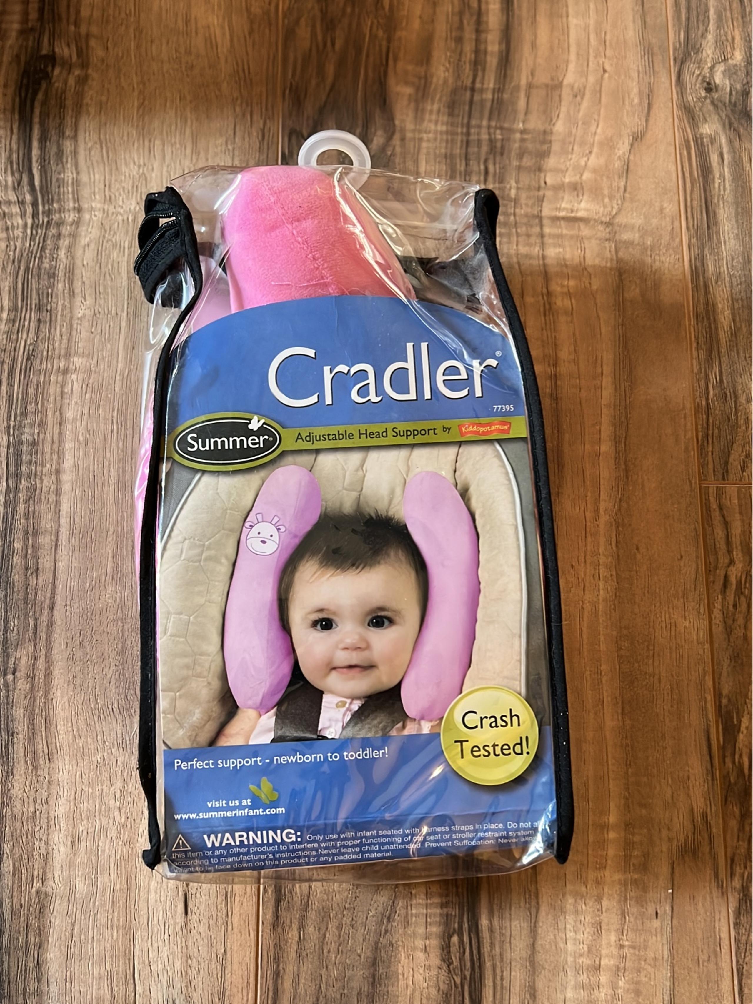 Cradled adjustable head support for car seat