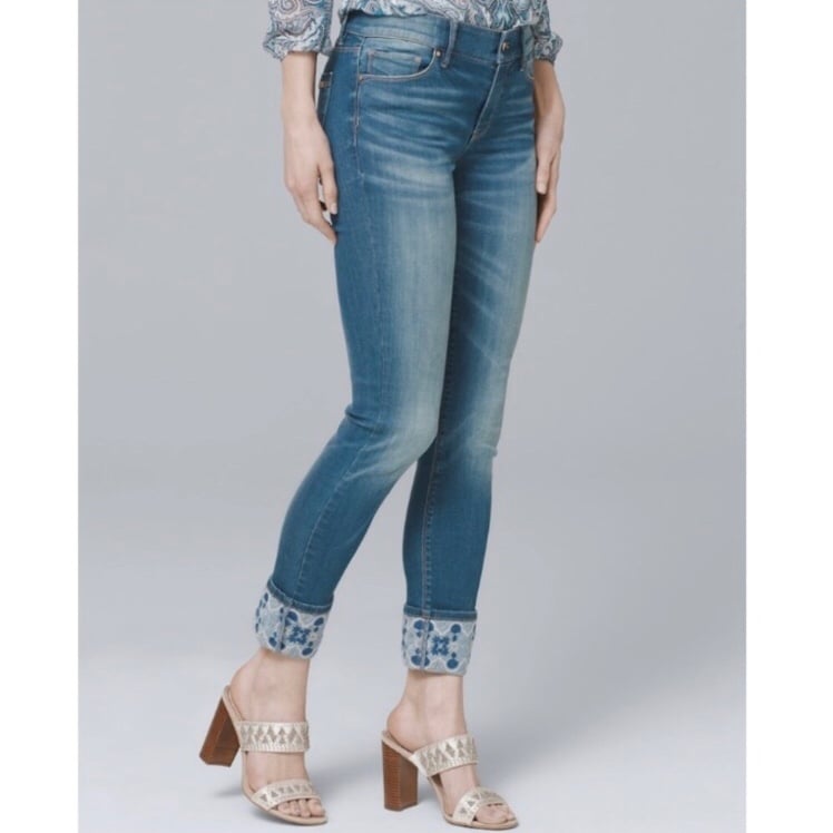 WHBM | Embroidered-Cuff Skinny Crop Jeans 14