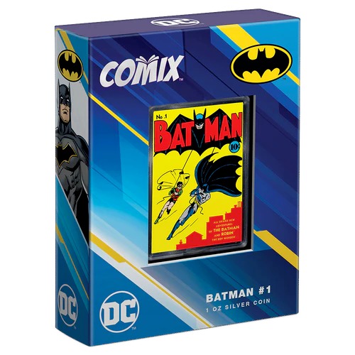 2023 Niue Comix Batman #1 DC Comics 1 oz .999 Silver Coin Bar-NEW-Free Box S&H