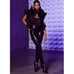 STUNNINGLY BEAUTIFUL Ruffle Trim Corset Top in Black