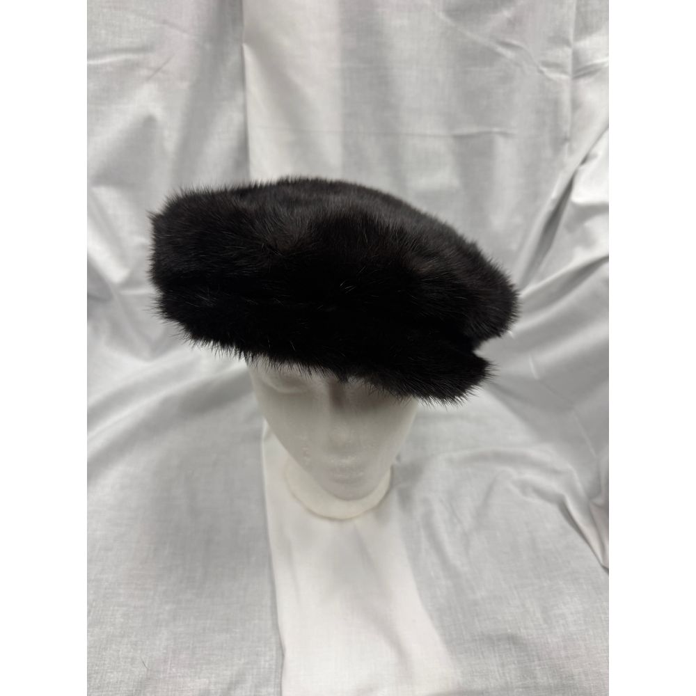 Luxurious Genuine Mink Fur Newsboy Cap Winter Hat Classic Vintage Style