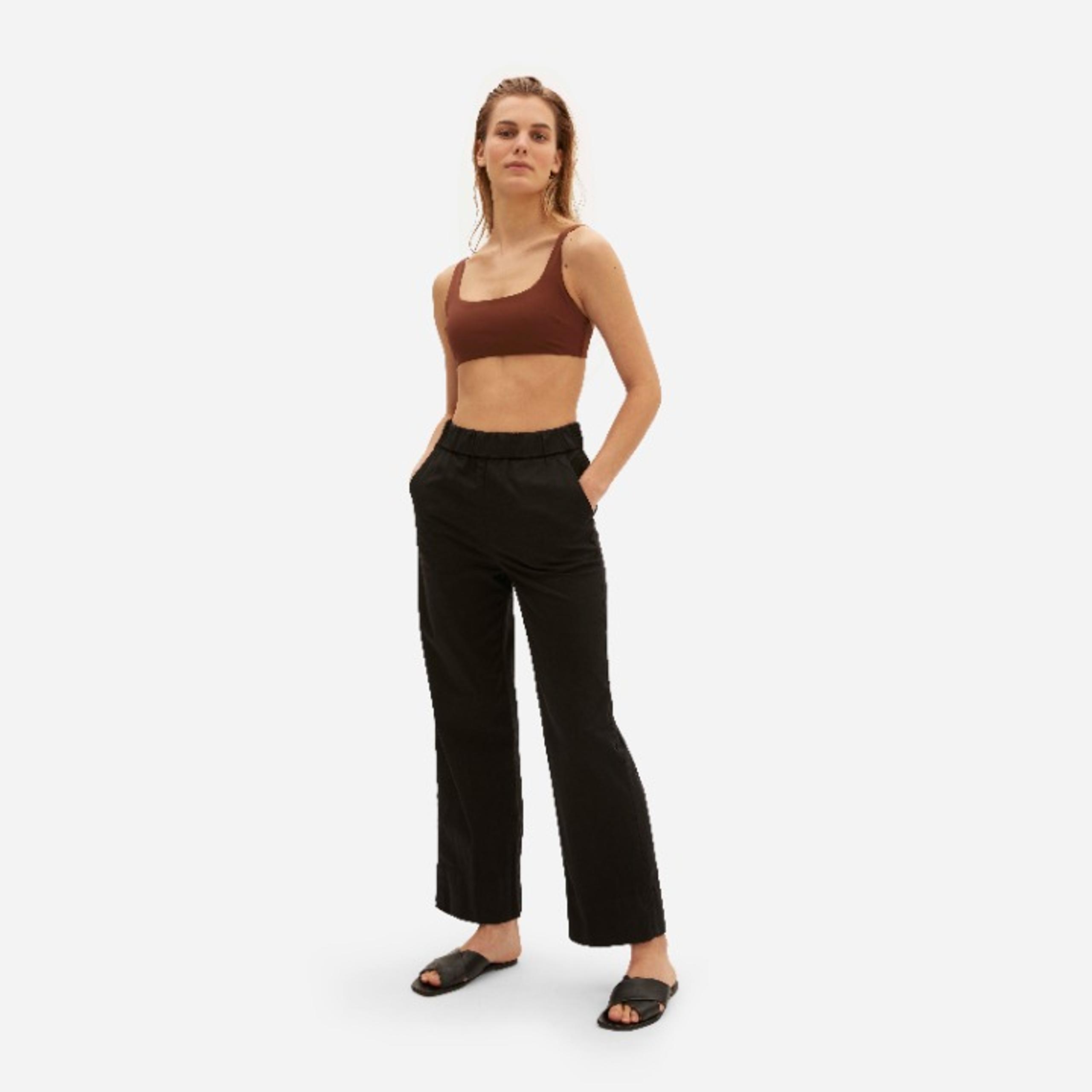 NEW Cropped Black Straight Leg Trousers