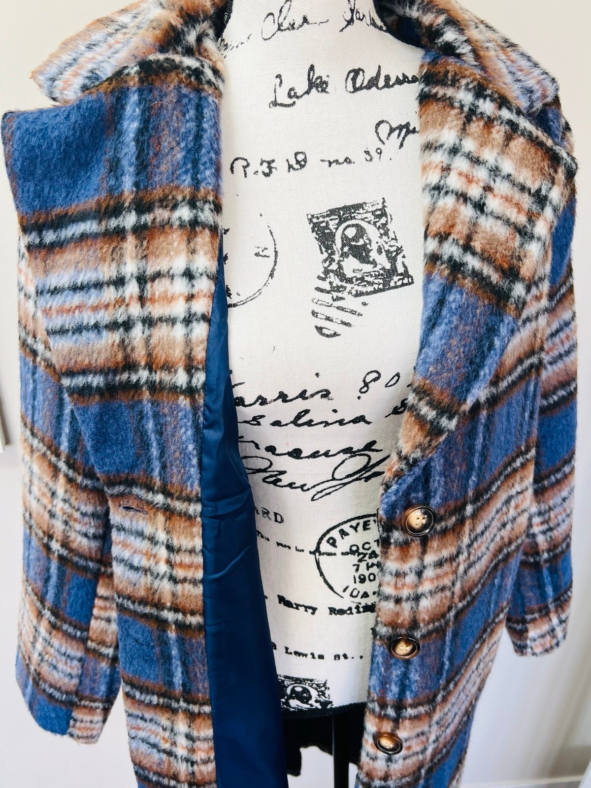 Long Shacket/Jacket Blue/Brown Plaid