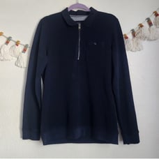 Ted Baker Muggie Half Zip Henley Funnel Neck Navy Sweatshirt Casual Basics 3