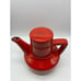 Vintage Metlox Pottery Poppytrail Red Teapot MCM Stamped 4550/3 on base
