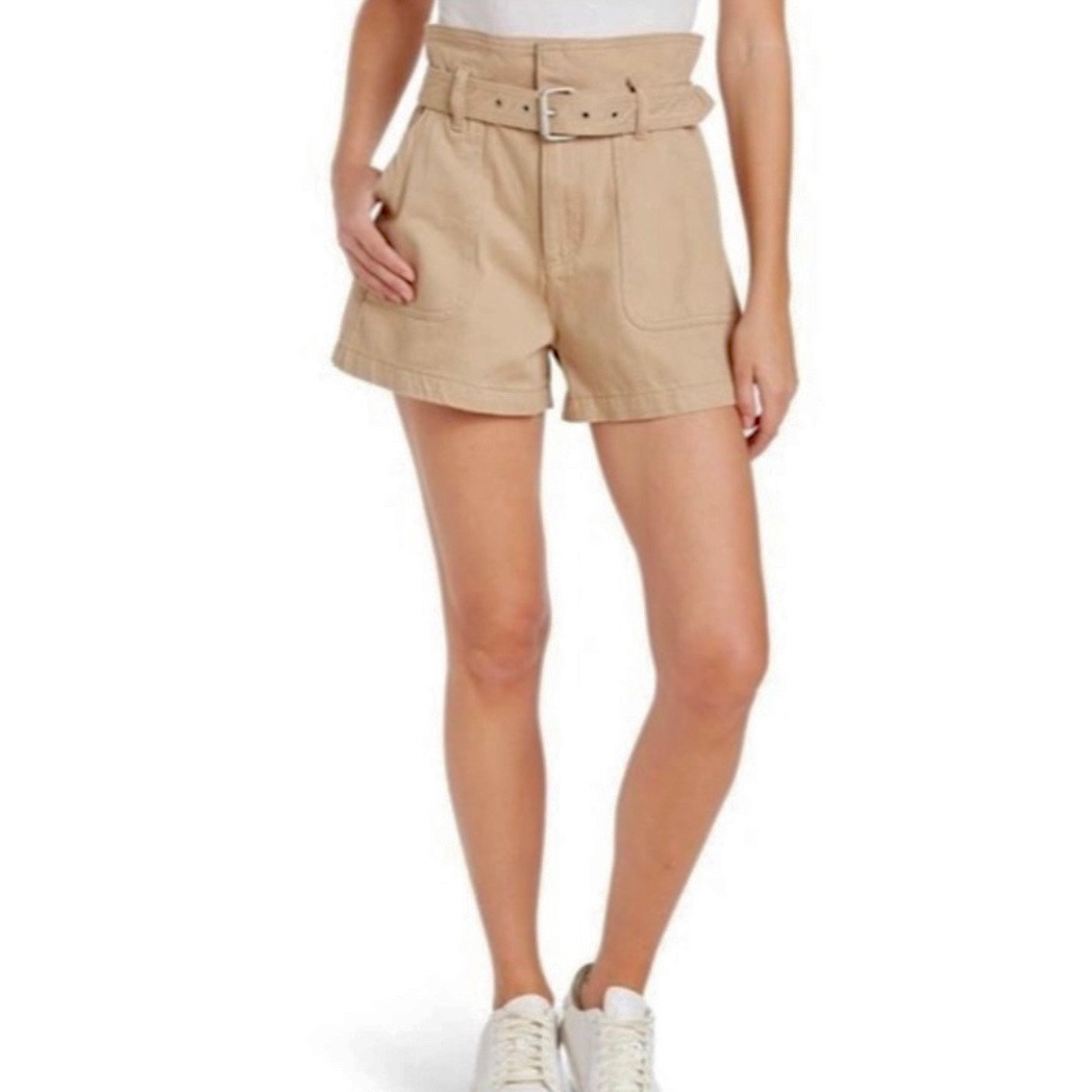 BlankNYC Khaki Belted Paperbag Shorts 24 High-Waisted Utility