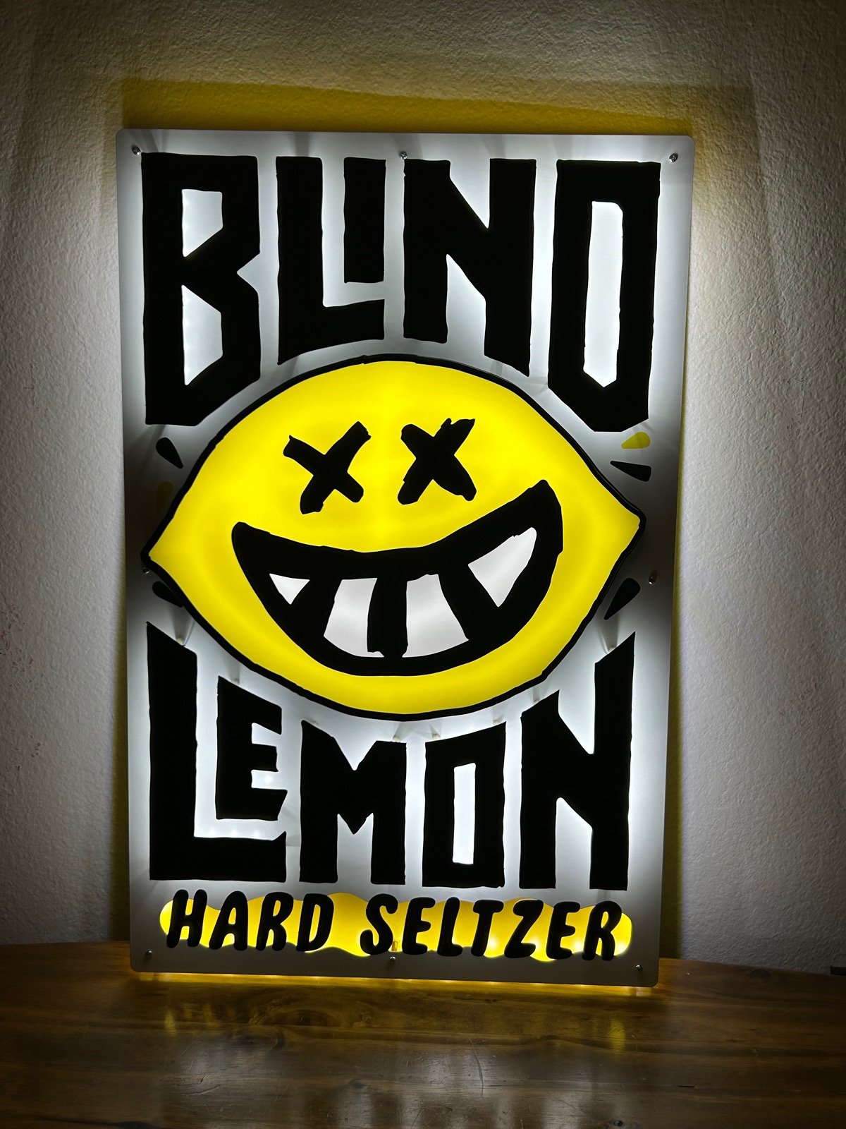 Deep Ellum Blind Lemon Hard Seltzer LED Bar Sign Man Cave Garage Decor Light