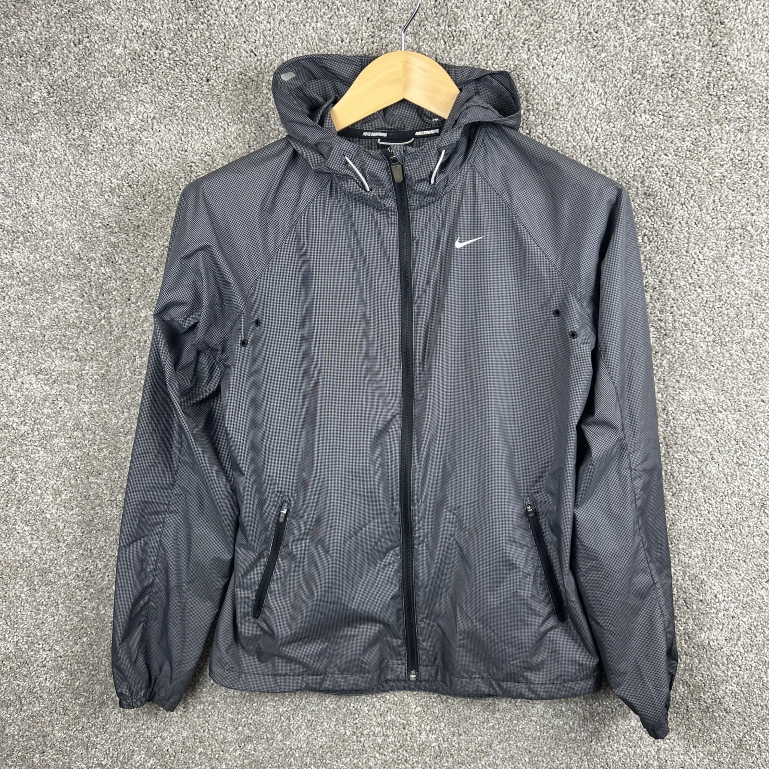 Nike Running Windbreaker Jacket Women's Small Gray Full Zip Jacket