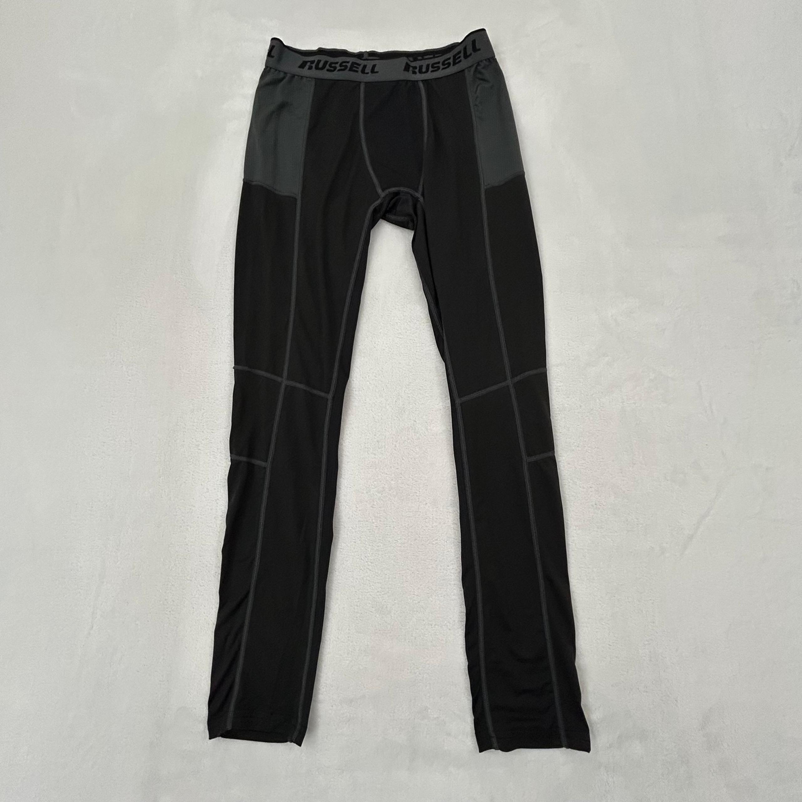 Russell Athletic Dri-Power Compression Workout Black Long John Under Pants Men L