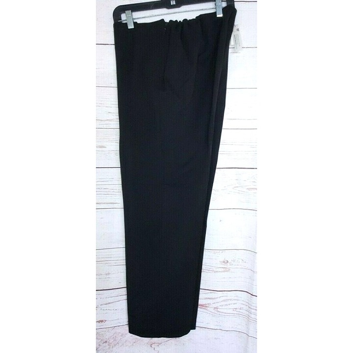 Women Heritage Comfort Waist Talbots Petite 14WP Plus Sized Black Slacks