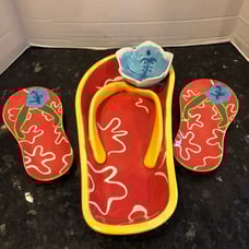 Dennis East 3 pc Ceramic Flip Flop Sandal Dip Salsa Dish