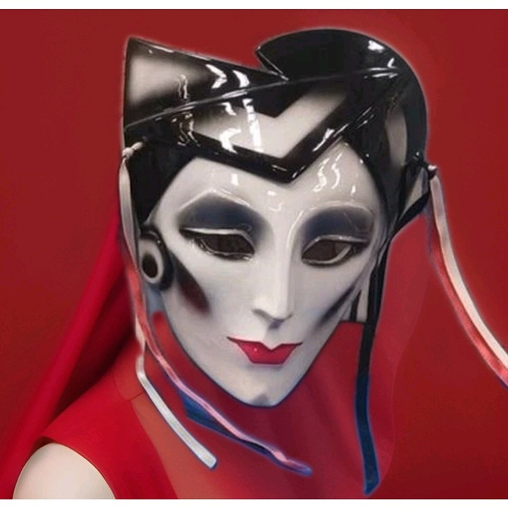 Vintage About Face Clay Art Gothic Androgynous Vampire Masquerade Wall Mask