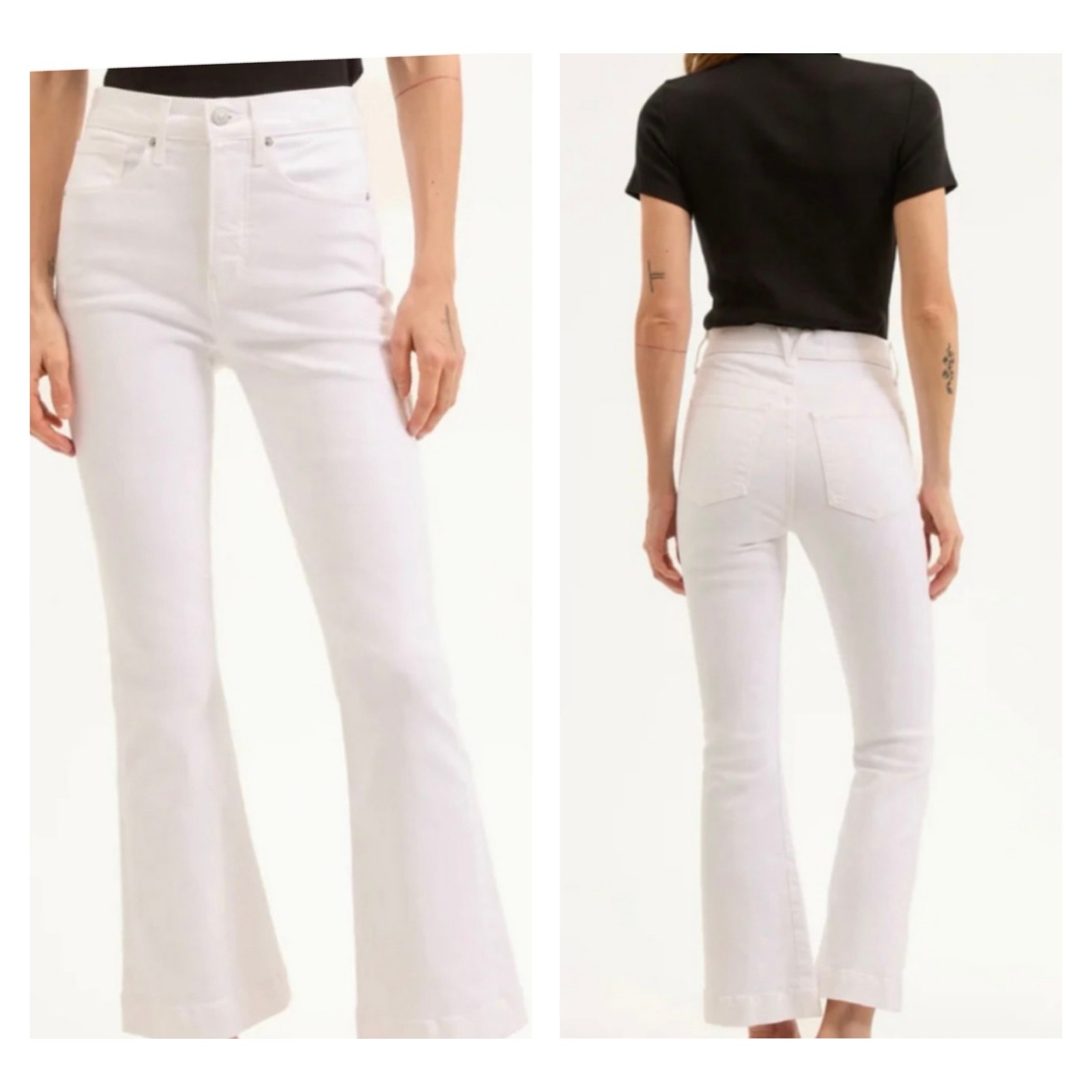 Veronica Beard Size 25 Carson Ankle Flare High Rise Jeans White (Bootcut)