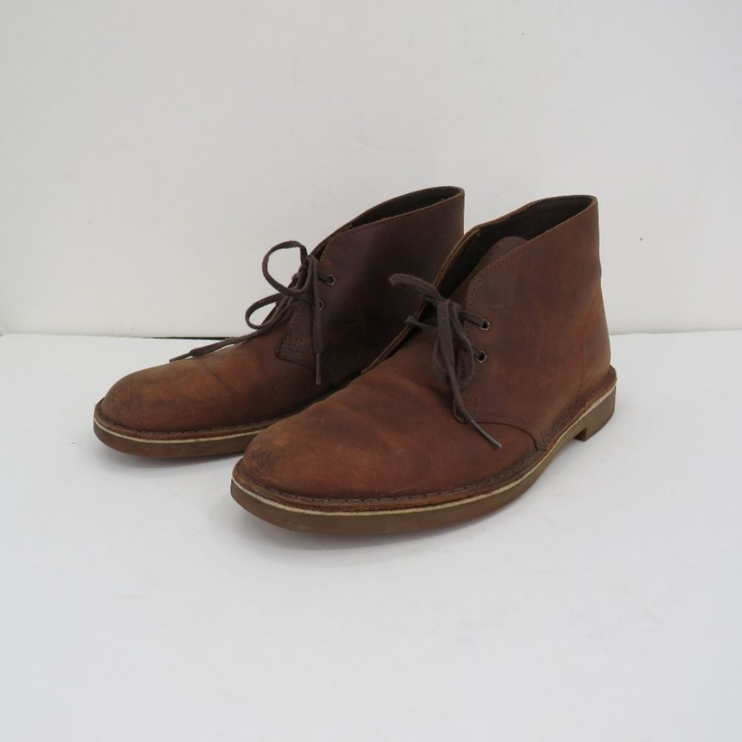 Clarks Mens Size 10M Bushacre Chukka Chestnut Brown Leather Classic Boots